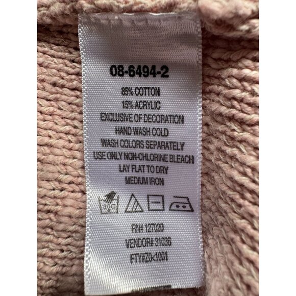 Chadwicks Pink Pearl Embellished Cardigan Sweater S 85% Cotton 15% Acrylic Made - Picture 6 of 16